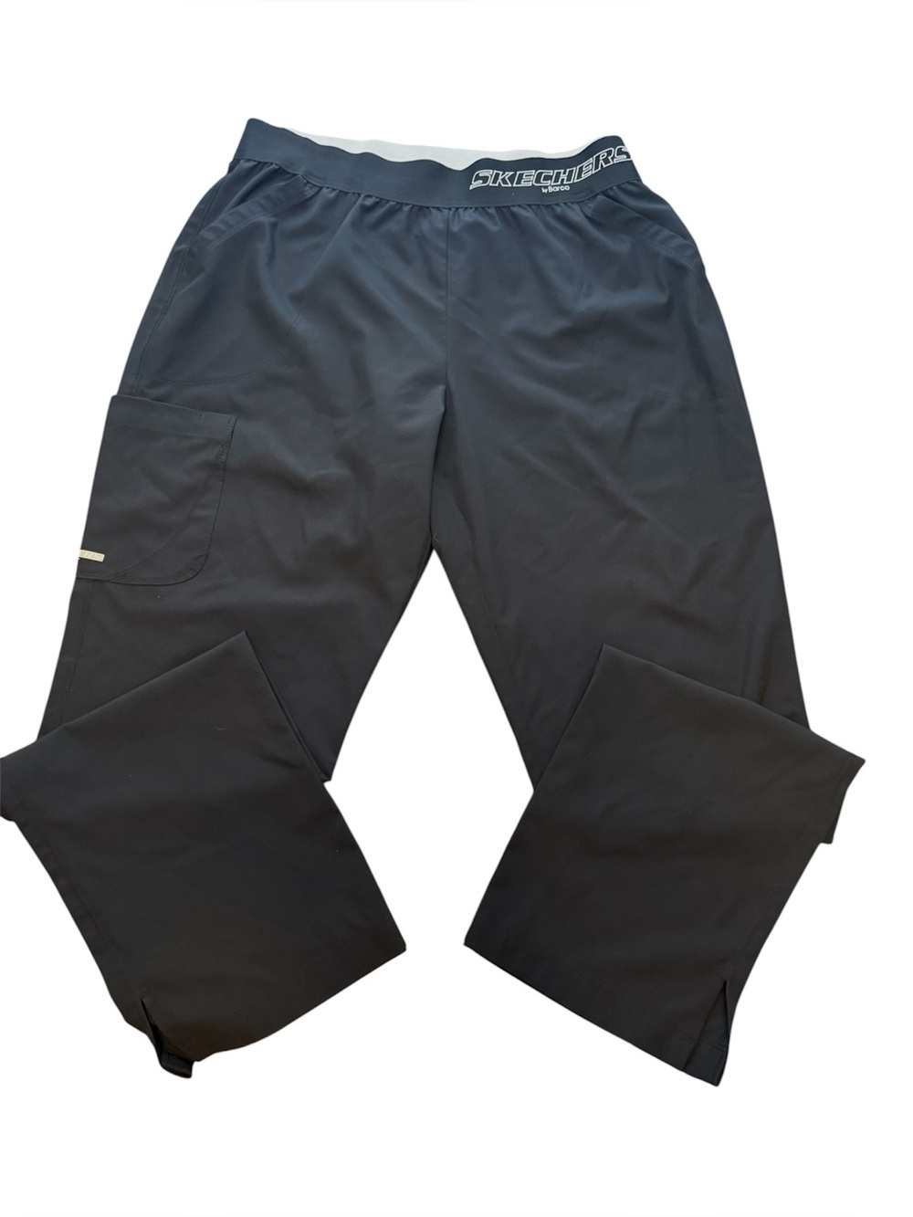 Skechers Black Straight Leg Pants with Elastic Logo Waistband